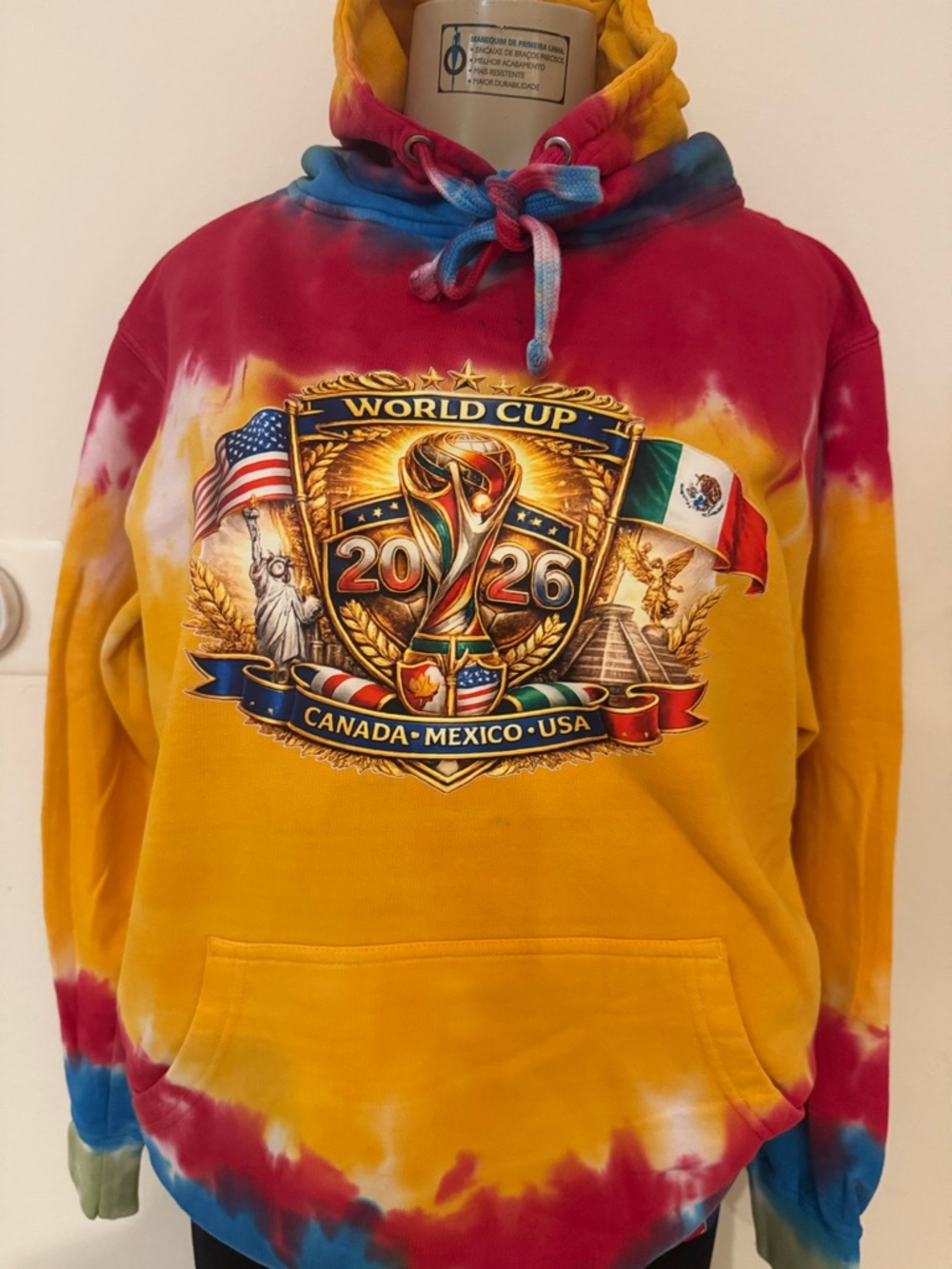 World Cup 2026 Tie-Dye Pullover Hoodie - Yellow & Red